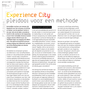 Experience City: pleidooi voor een methode