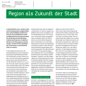 Region als Zukunft der Stadt