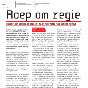 Roep om regie