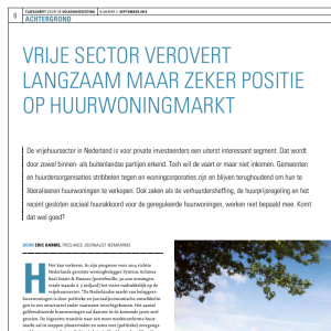 Vrije sector verovert langzaam maar zeker positie op huurwoningmarkt