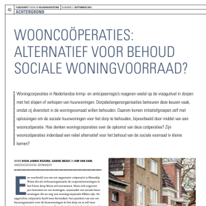 Wooncoöperaties: alternatief voor behoud sociale woningvoorraad?