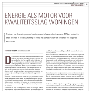 Energie als motor voor kwaliteitsslag woningen