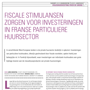 Fiscale stimulansen zorgen voor investeringen in Franse particulilere huursector