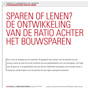 Sparen of lenen? De ontwikkeling van de ratio achter het bouwsparen