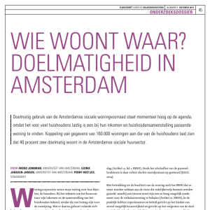 Wie woont waar? Doelmatigheid in Amsterdam