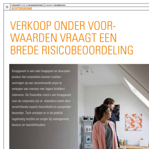 Verkoop onder voorwaarden vraagt een brede risicobeoordeling